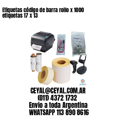 Etiquetas código de barra rollo x 1000 etiquetas 17 x 13