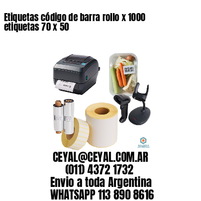 Etiquetas código de barra rollo x 1000 etiquetas 70 x 50