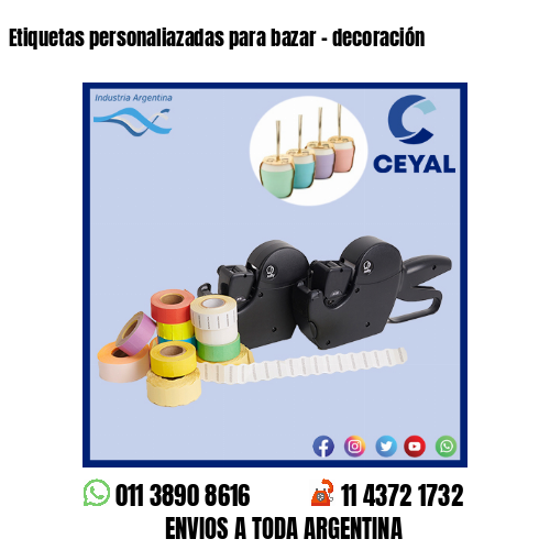 Etiquetas personaliazadas para bazar – decoración