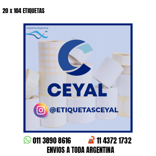 20 x 104 ETIQUETAS