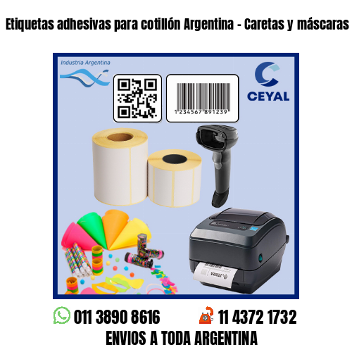Etiquetas adhesivas para cotillón Argentina – Caretas y máscaras