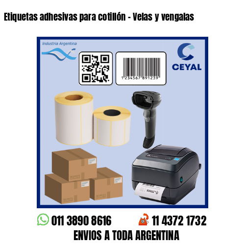 Etiquetas adhesivas para cotillón – Velas y vengalas