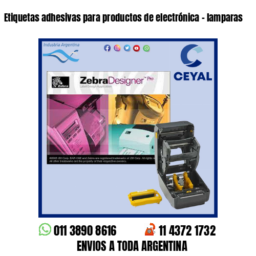 Etiquetas adhesivas para productos de electrónica – lamparas