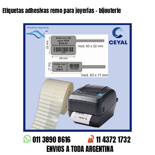 Etiquetas adhesivas remo para joyerías – bijouterie