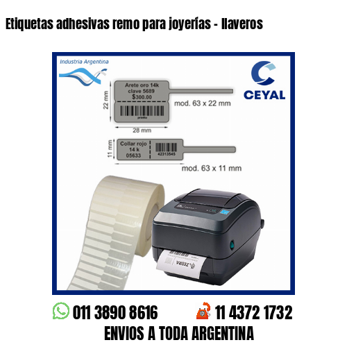 Etiquetas adhesivas remo para joyerías – llaveros