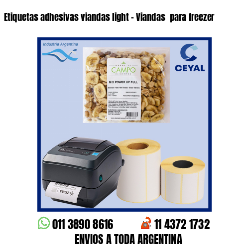 Etiquetas adhesivas viandas light – Viandas  para freezer