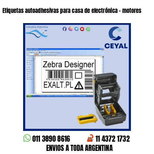 Etiquetas autoadhesivas para casa de electrónica – motores