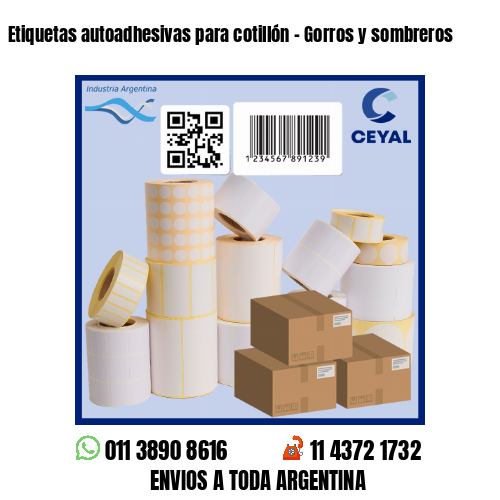 Etiquetas autoadhesivas para cotillón – Gorros y sombreros