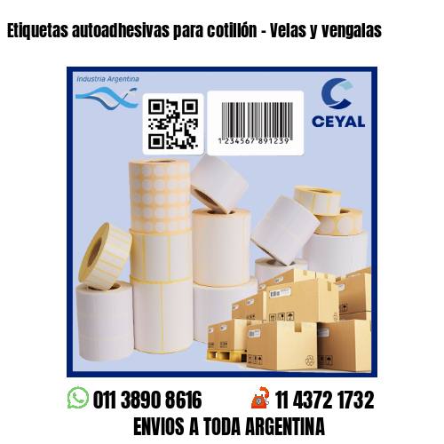 Etiquetas autoadhesivas para cotillón – Velas y vengalas