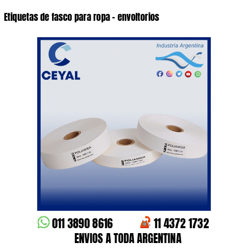 Etiquetas de fasco para ropa – envoltorios