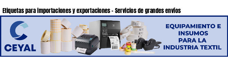 Etiquetas para importaciones y exportaciones - Servicios de grandes envíos