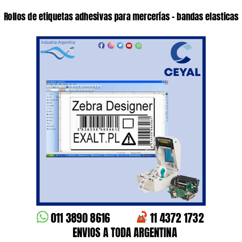 Rollos de etiquetas adhesivas para mercerías – bandas elasticas