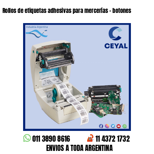 Rollos de etiquetas adhesivas para mercerías – botones