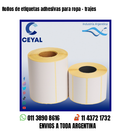 Rollos de etiquetas adhesivas para ropa – trajes