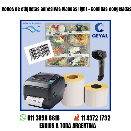 Rollos de etiquetas adhesivas viandas light – Comidas congeladas