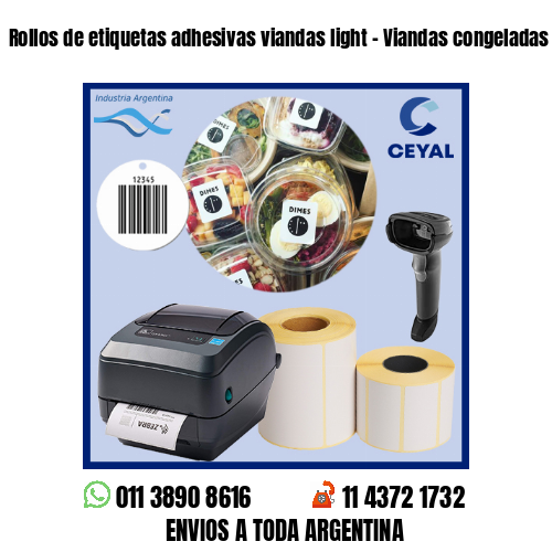 Rollos de etiquetas adhesivas viandas light – Viandas congeladas