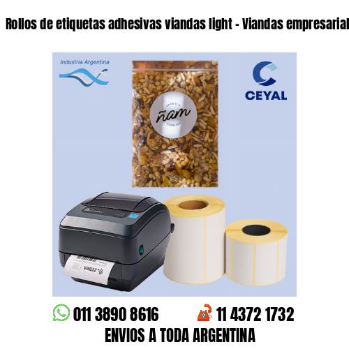 Rollos de etiquetas adhesivas viandas light – Viandas empresariales