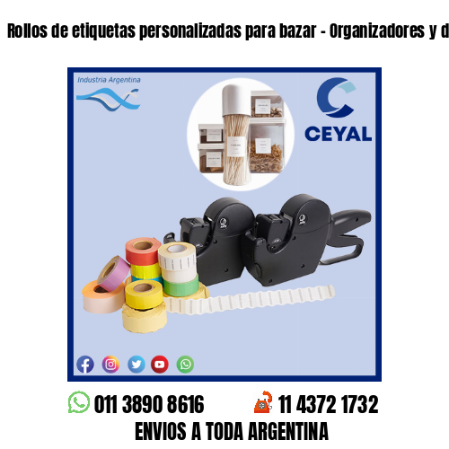 Rollos de etiquetas personalizadas para bazar – Organizadores y despenseros