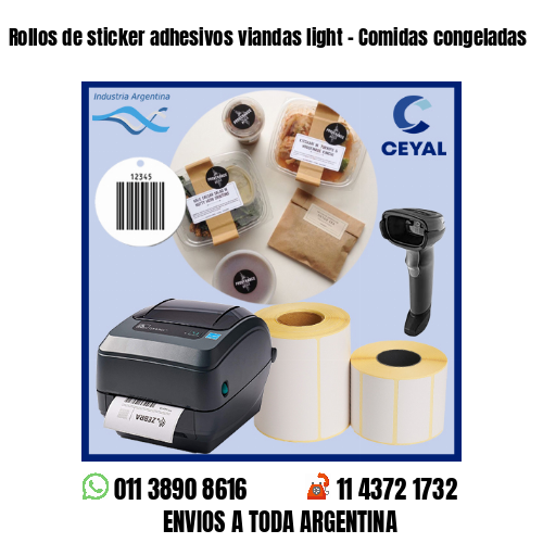 Rollos de sticker adhesivos viandas light – Comidas congeladas