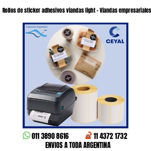 Rollos de sticker adhesivos viandas light – Viandas empresariales