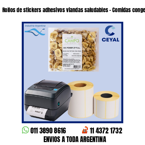 Rollos de stickers adhesivos viandas saludables – Comidas congeladas