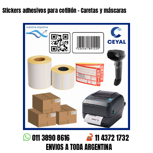 Stickers adhesivos para cotillón – Caretas y máscaras