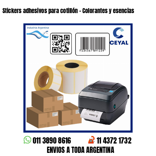 Stickers adhesivos para cotillón – Colorantes y esencias