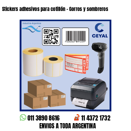 Stickers adhesivos para cotillón – Gorros y sombreros