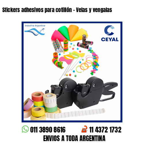 Stickers adhesivos para cotillón – Velas y vengalas