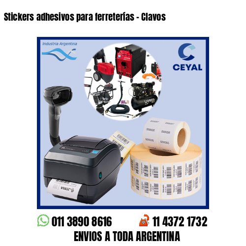 Stickers adhesivos para ferreterías – Clavos
