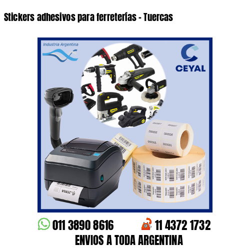Stickers adhesivos para ferreterías – Tuercas