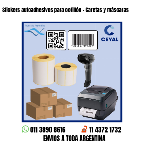 Stickers autoadhesivos para cotillón – Caretas y máscaras