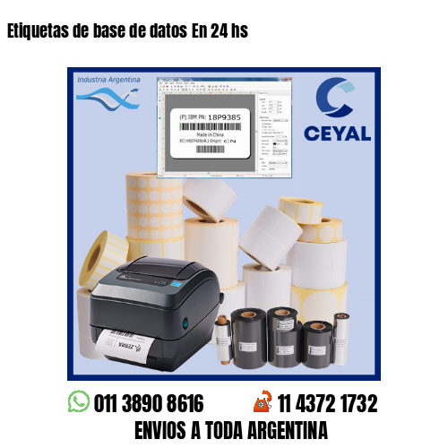 Etiquetas de base de datos En 24 hs