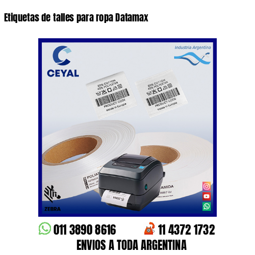 Etiquetas de talles para ropa Datamax