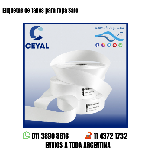 Etiquetas de talles para ropa Sato