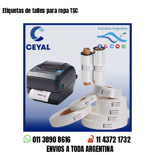 Etiquetas de talles para ropa TSC