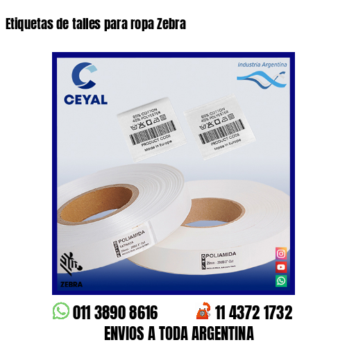 Etiquetas de talles para ropa Zebra