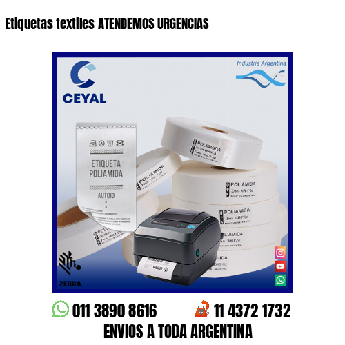 Etiquetas textiles ATENDEMOS URGENCIAS