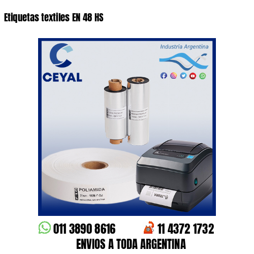 Etiquetas textiles EN 48 HS