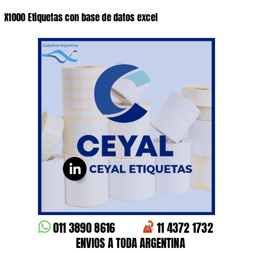 X1000 Etiquetas con base de datos excel