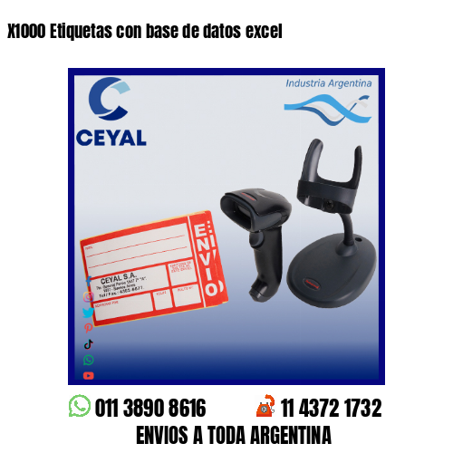 X1000 Etiquetas con base de datos excel