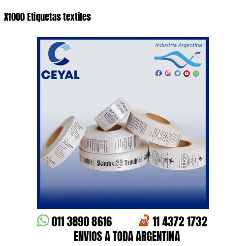 X1000 Etiquetas textiles