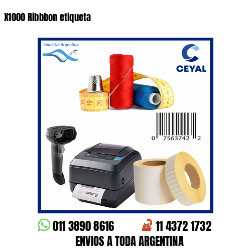 X1000 Ribbbon etiqueta