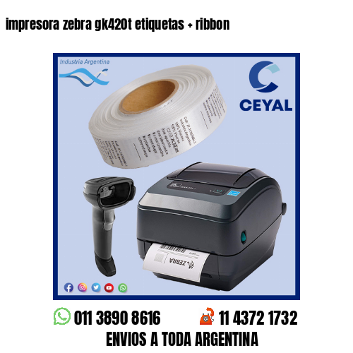 impresora zebra gk420t etiquetas   ribbon