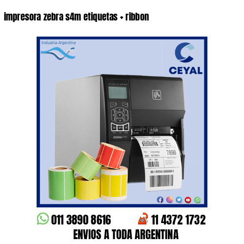 impresora zebra s4m etiquetas   ribbon