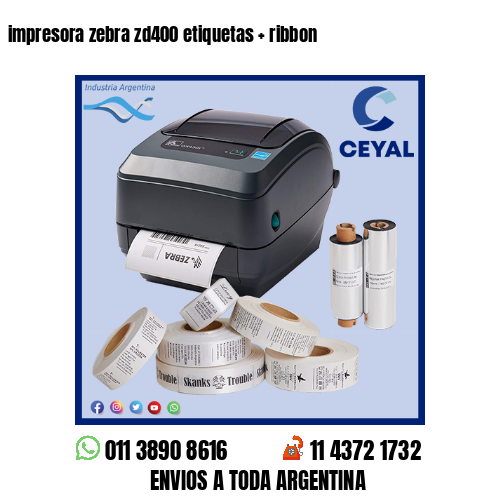 impresora zebra zd400 etiquetas   ribbon
