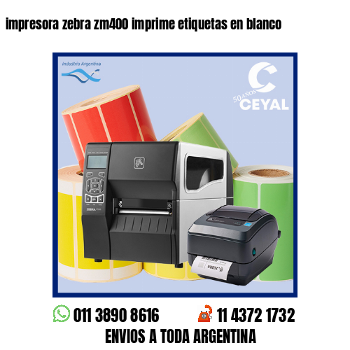 impresora zebra zm400 imprime etiquetas en blanco