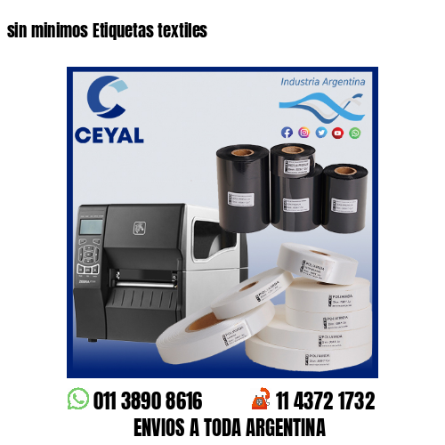 sin minimos Etiquetas textiles
