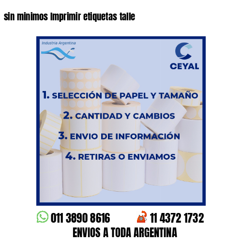 sin minimos Imprimir etiquetas talle