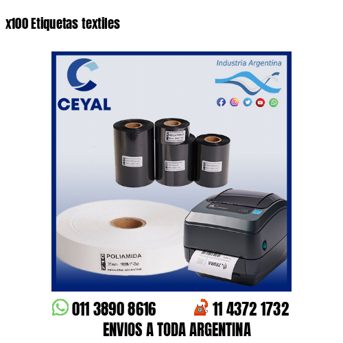 x100 Etiquetas textiles